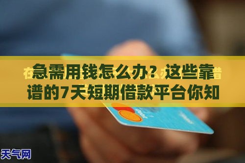 急需用钱怎么办？这些靠谱的7天短期借款平台你知道吗？