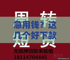 急用钱？这几个好下款的口子靠谱吗