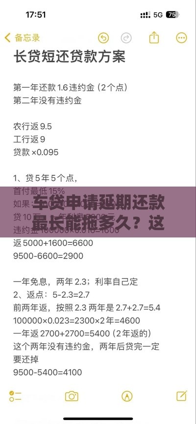 车贷申请延期还款最长能拖多久？这些政策要看清