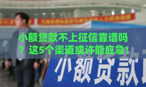 小额贷款不上征信靠谱吗？这5个渠道或许能应急！