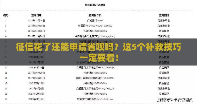 征信花了还能申请省呗吗？这5个补救技巧一定要看！