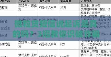 微粒贷短信说起诉是真的吗？3招教你识破诈骗套路！