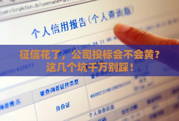 征信花了，公司投标会不会黄？这几个坑千万别踩！