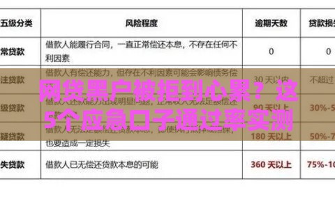 网贷黑户被拒到心累？这5个应急口子通过率实测更高！