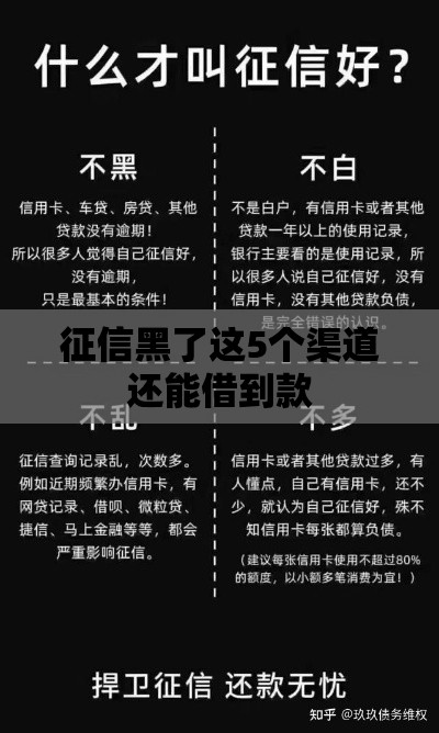 征信黑了这5个渠道还能借到款 征信黑了这5个渠道还能借到款