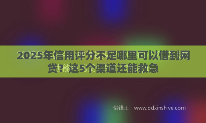 2025年信用评分不足哪里可以借到网贷？这5个渠道还能救急