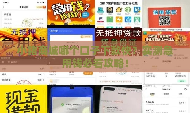 小猪商城哪个口子下款快？实测急用钱必看攻略！