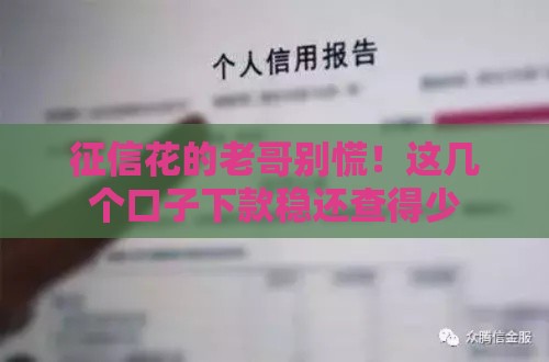 征信花的老哥别慌！这几个口子下款稳还查得少