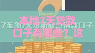 本地7天贷款口子有哪些？这几个应急资金渠道快速到账！