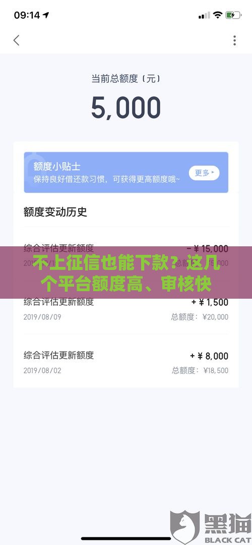 不上征信也能下款？这几个平台额度高、审核快