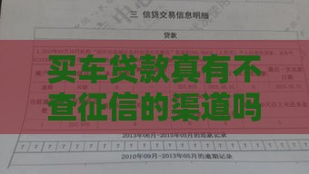 买车贷款真有不查征信的渠道吗？这几种情况要看清