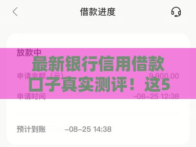 最新银行信用借款口子真实测评！这5家下款快还不坑人