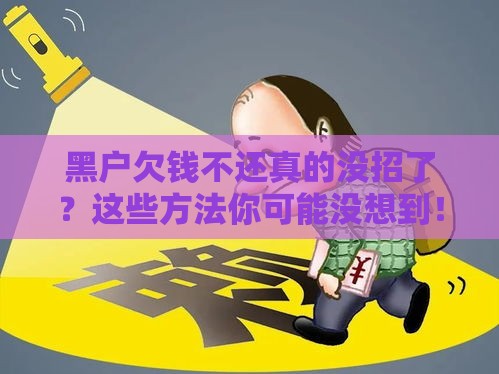 黑户欠钱不还真的没招了？这些方法你可能没想到！