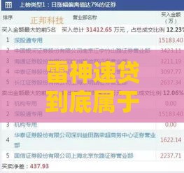雷神速贷到底属于哪个系列？口子类型解析+避坑指南