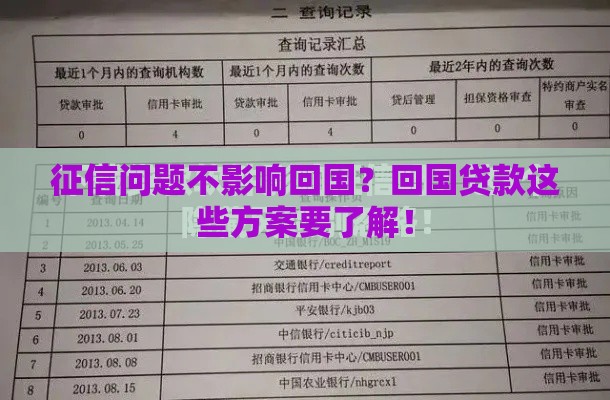 征信问题不影响回国？回国贷款这些方案要了解！