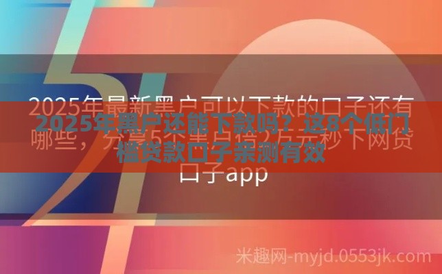 2025年黑户还能下款吗？这8个低门槛贷款口子亲测有效