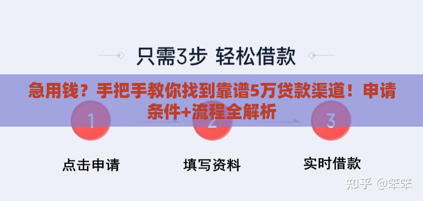 急用钱？手把手教你找到靠谱5万贷款渠道！申请条件+流程全解析