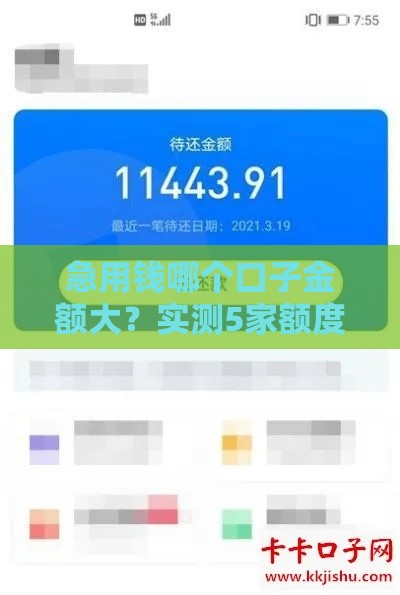 急用钱哪个口子金额大？实测5家额度高的平台，看完不纠结！