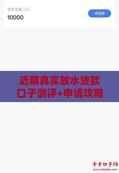 近期真实放水贷款口子测评+申请攻略