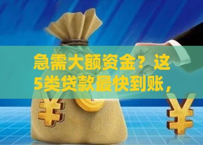急需大额资金？这5类贷款最快到账，额度高、门槛低！