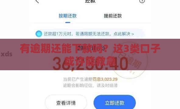 有逾期还能下款吗？这3类口子或许能救急