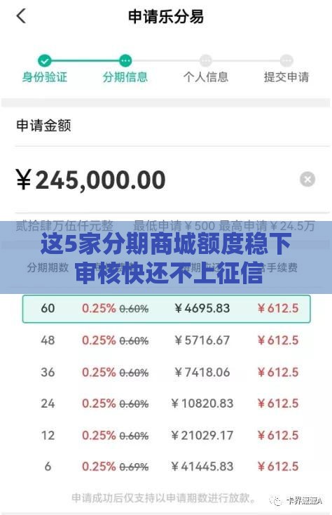 这5家分期商城额度稳下 审核快还不上征信