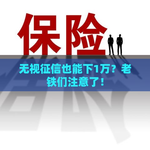 无视征信也能下1万？老铁们注意了！