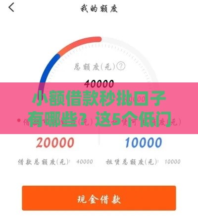 小额借款秒批口子有哪些？这5个低门槛平台轻松到账！