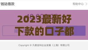 2023最新好下款的口子都在这里