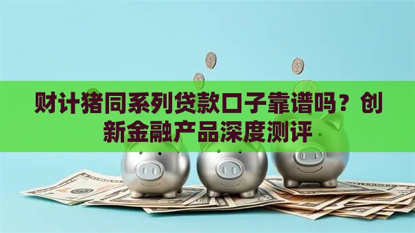 财计猪同系列贷款口子靠谱吗？创新金融产品深度测评