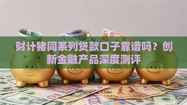 财计猪同系列贷款口子靠谱吗？创新金融产品深度测评