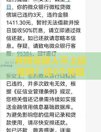 共同还款人不上征信吗？这5个关键点必须提前了解！