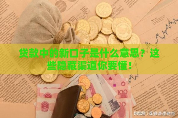 贷款中的新口子是什么意思？这些隐藏渠道你要懂！