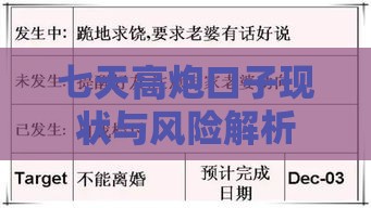 七天高炮口子现状与风险解析