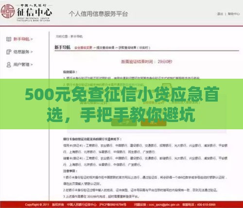 500元免查征信小贷应急首选，手把手教你避坑