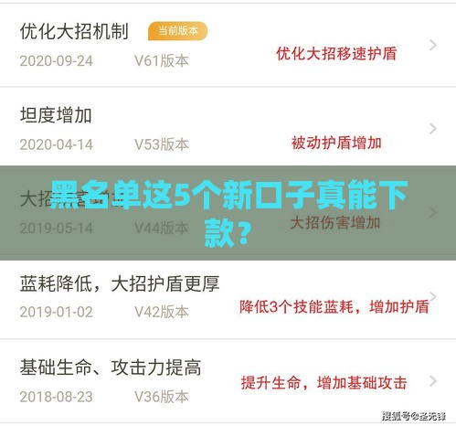 黑名单这5个新口子真能下款？