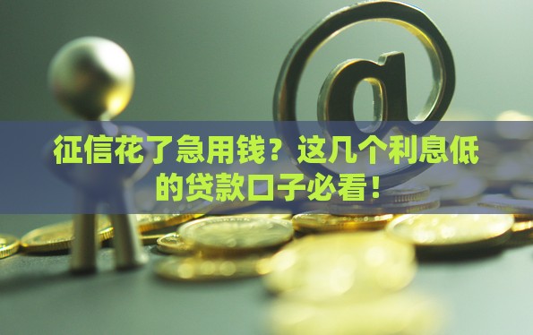 征信花了急用钱？这几个利息低的贷款口子必看！