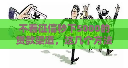 不看征信秒下5000的贷款渠道，这几个方法真的靠谱吗？