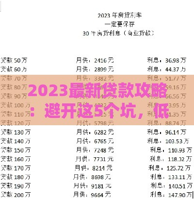 2023最新贷款攻略：避开这5个坑，低利率轻松到手！