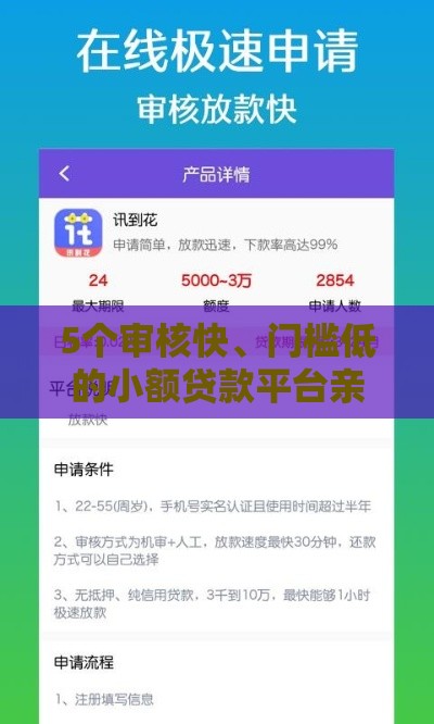 5个审核快、门槛低的小额贷款平台亲测