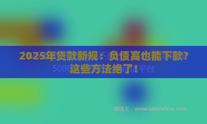 2025年贷款新规：负债高也能下款？这些方法绝了！