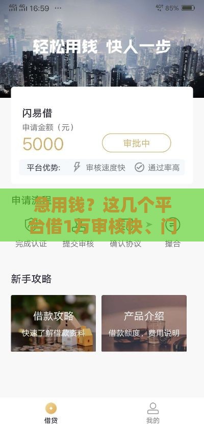 急用钱？这几个平台借1万审核快、门槛低！