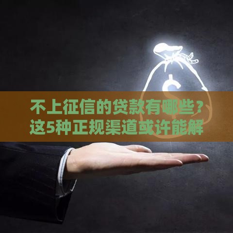 不上征信的贷款有哪些？这5种正规渠道或许能解燃眉之急！