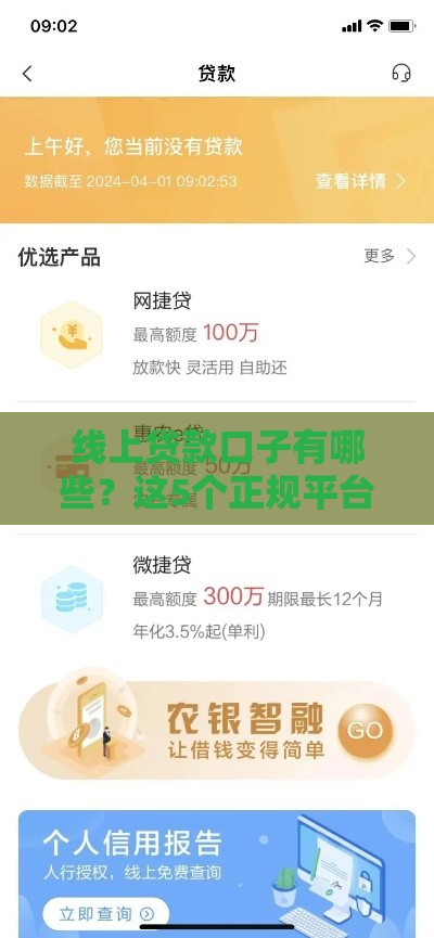 线上贷款口子有哪些？这5个正规平台快速到账