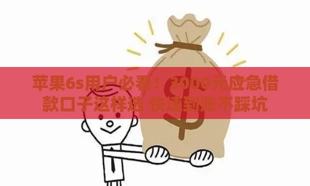 苹果6s用户必看！3000元应急借款口子这样选 快速到账不踩坑