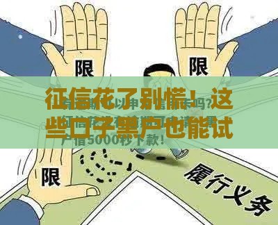 征信花了别慌!这些口子黑户也能试试看 征信花了别慌!这些口子黑户也能试试看
