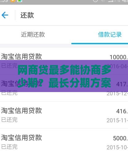 网商贷最多能协商多少期？最长分期方案全解析