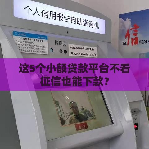 这5个小额贷款平台不看征信也能下款？