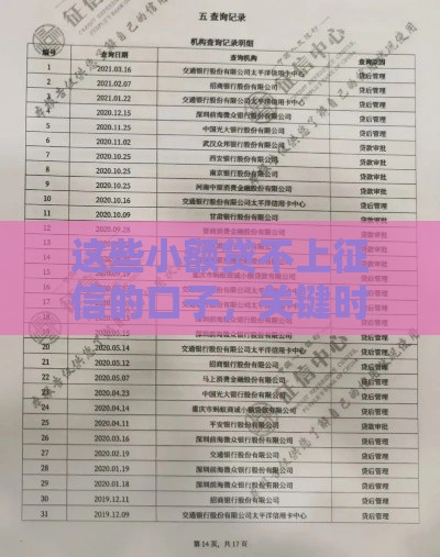 这些小额贷不上征信的口子，关键时刻能救急？