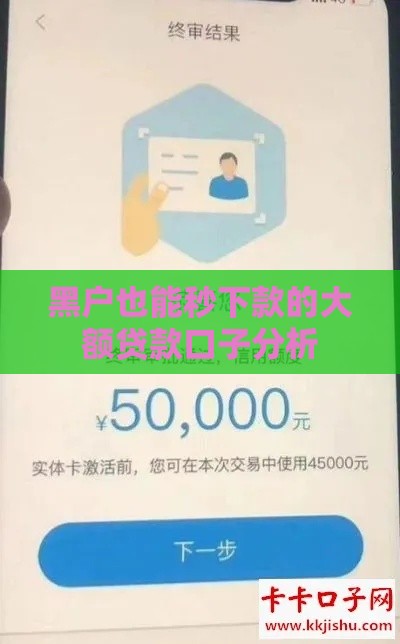 黑户也能秒下款的大额贷款口子分析